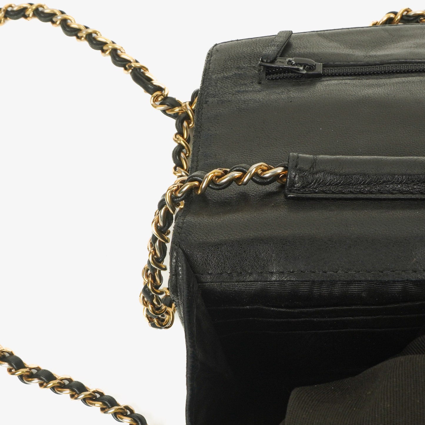 Chanel Timeless CC Wallet on Chain WOC in schwarzem Caviar