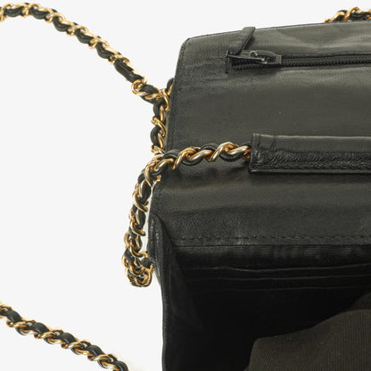 Chanel Timeless CC Wallet on Chain WOC in schwarzem Caviar