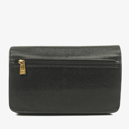 Chanel Timeless CC Wallet on Chain WOC in schwarzem Caviar