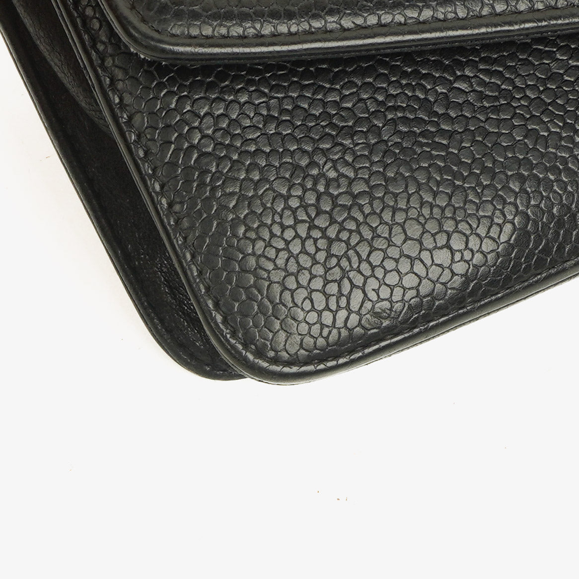 Chanel Timeless CC Wallet on Chain WOC in schwarzem Caviar