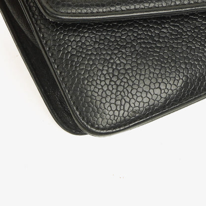 Chanel Timeless CC Wallet on Chain WOC in schwarzem Caviar
