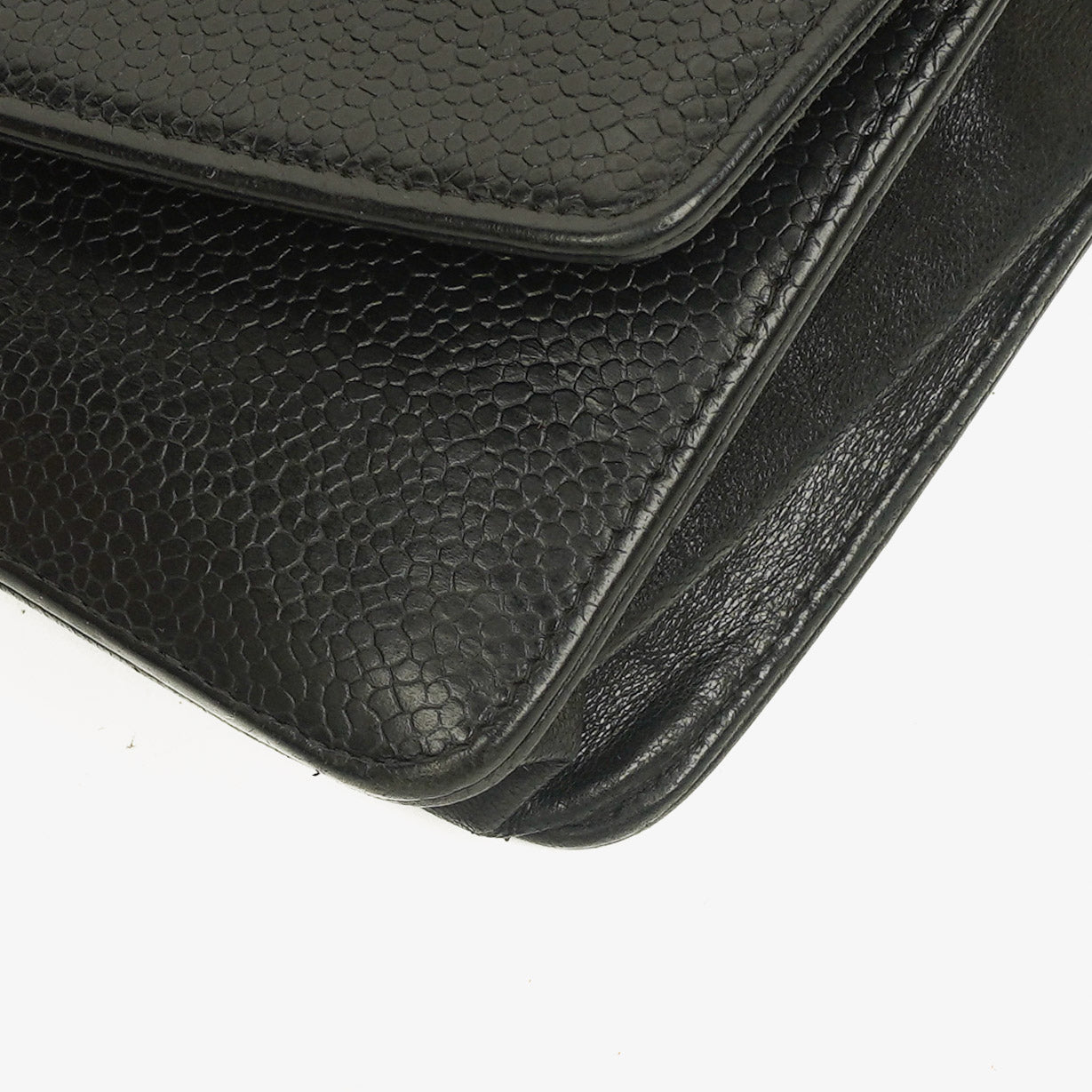 Chanel Timeless CC Wallet on Chain WOC in schwarzem Caviar