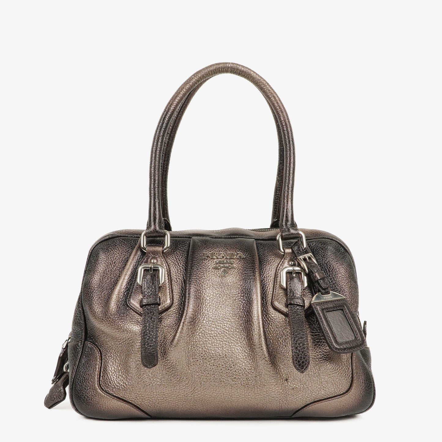 Prada Vitello Daino Antik Piombo Handtasche