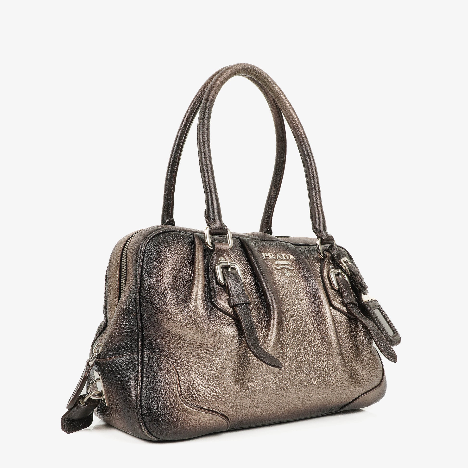 Prada Vitello Daino Antik Piombo Handtasche