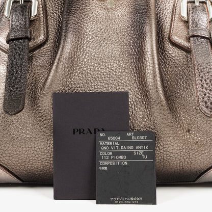 Prada Vitello Daino Antik Piombo Handtasche