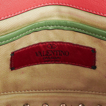Valentino Garavani Rockstud Flip-Lock Klappentasche aus dreifarbigem Leder