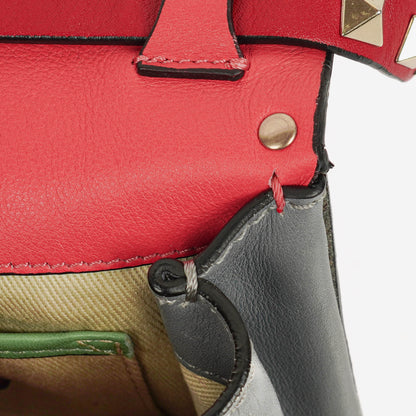 Valentino Garavani Rockstud Flip-Lock Klappentasche aus dreifarbigem Leder
