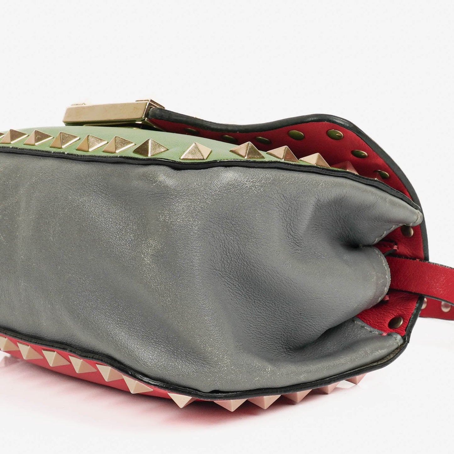 Valentino Garavani Rockstud Flip-Lock Klappentasche aus dreifarbigem Leder