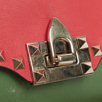 Valentino Garavani Rockstud Flip-Lock Klappentasche aus dreifarbigem Leder