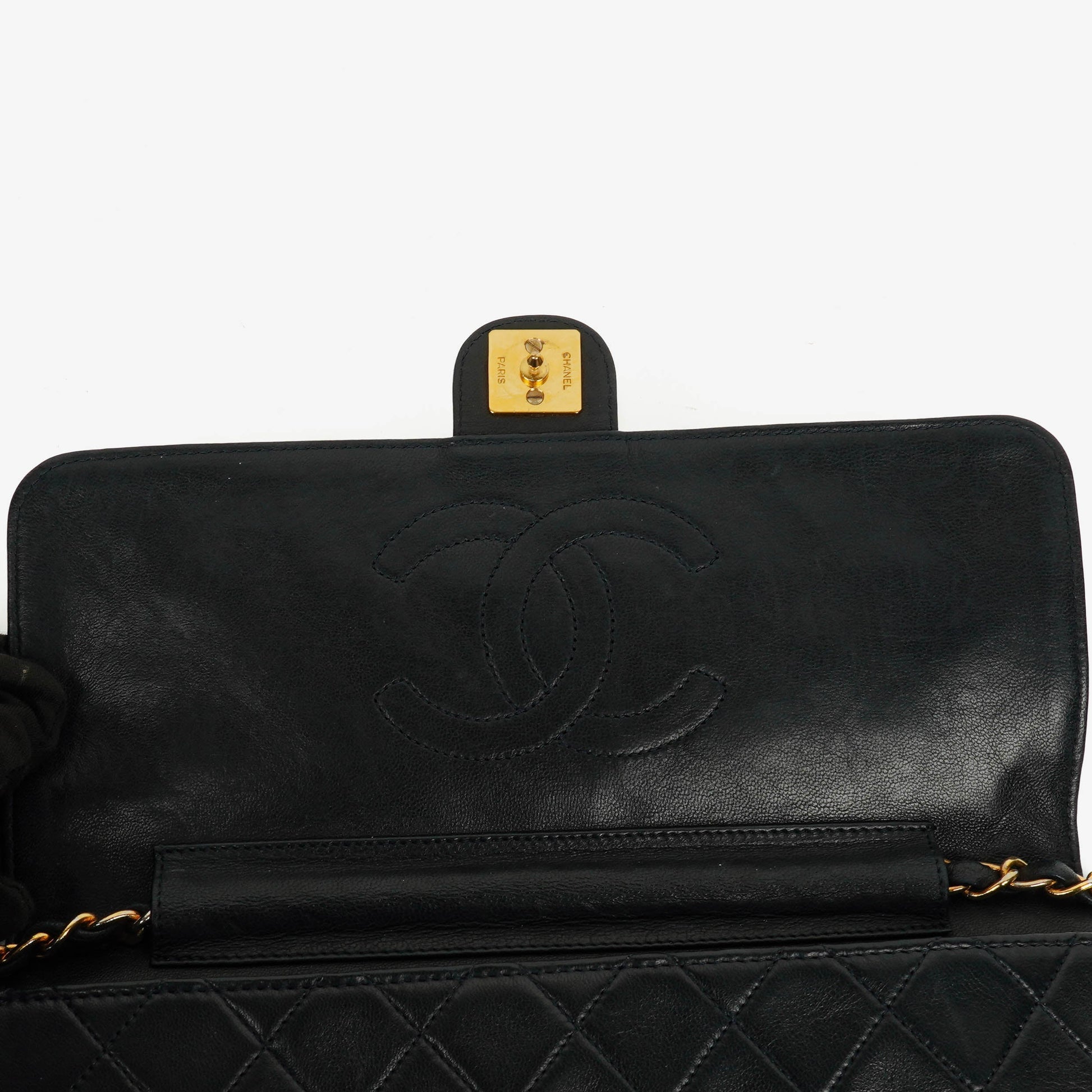 Chanel Classic Single Flap Tasche aus dunkelnavy gestepptem Lammleder mit 24K vergoldeter Hardware