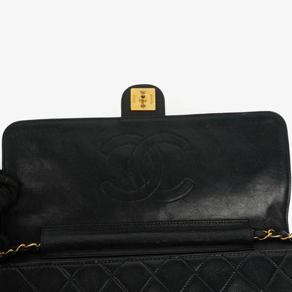 Chanel Classic Single Flap Tasche aus dunkelnavy gestepptem Lammleder mit 24K vergoldeter Hardware