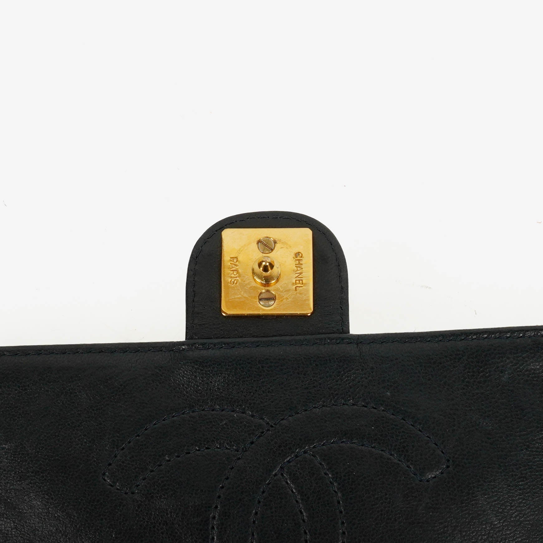 Chanel Classic Single Flap Tasche aus dunkelnavy gestepptem Lammleder mit 24K vergoldeter Hardware