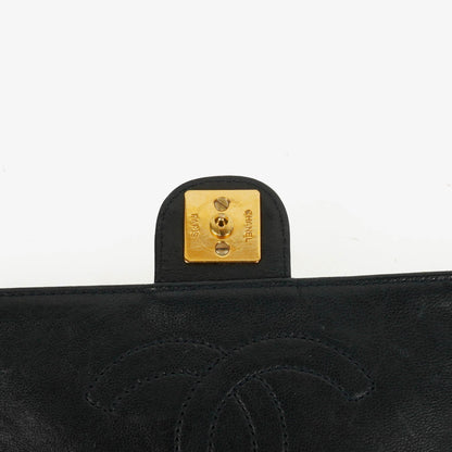 Chanel Classic Single Flap Tasche aus dunkelnavy gestepptem Lammleder mit 24K vergoldeter Hardware