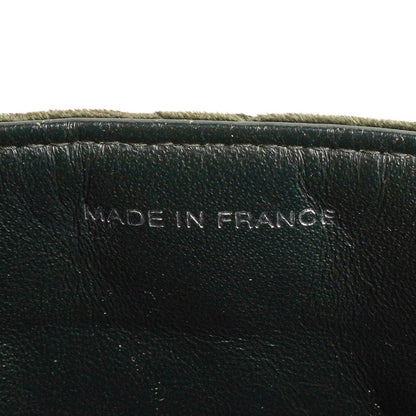 Chanel Flap Schultertasche aus olivgrünem gestepptem Samt