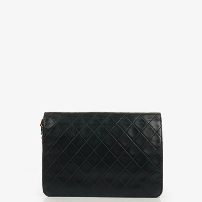 Chanel Classic Single Flap Tasche aus dunkelnavy gestepptem Lammleder mit 24K vergoldeter Hardware