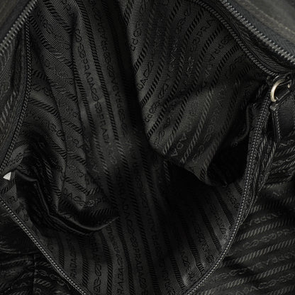 Prada Viaggio Reisetasche aus schwarzem Nylon und Nero Leder