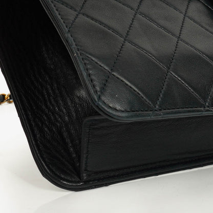 Chanel Classic Single Flap Tasche aus dunkelnavy gestepptem Lammleder mit 24K vergoldeter Hardware