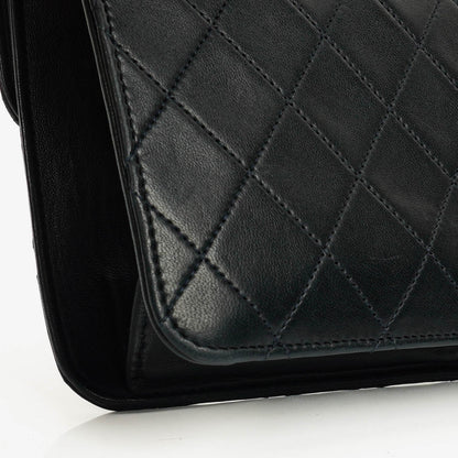 Chanel Classic Single Flap Tasche aus dunkelnavy gestepptem Lammleder mit 24K vergoldeter Hardware