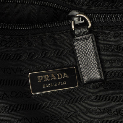 Prada Viaggio Reisetasche aus schwarzem Nylon und Nero Leder