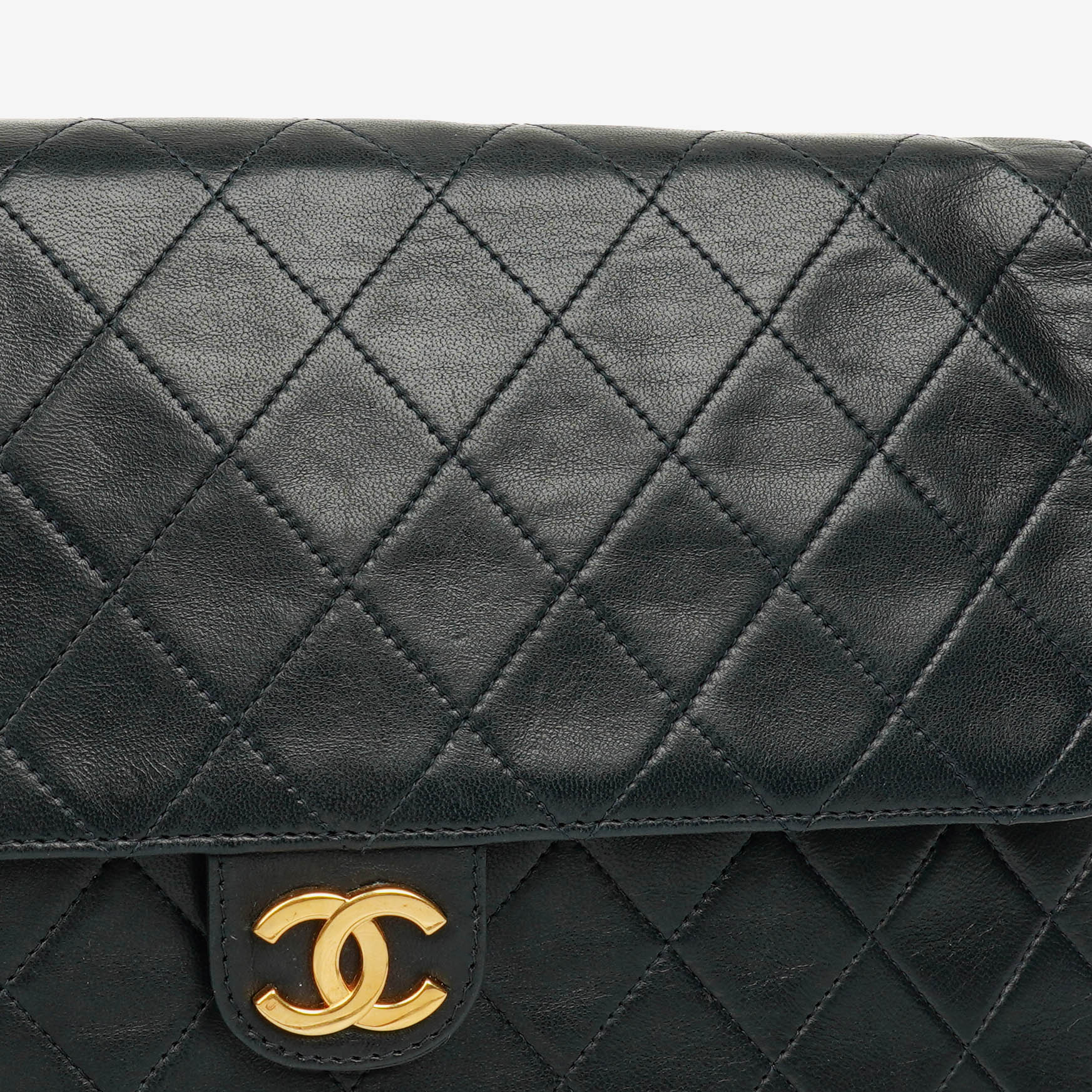 Chanel Classic Single Flap Tasche aus dunkelnavy gestepptem Lammleder mit 24K vergoldeter Hardware