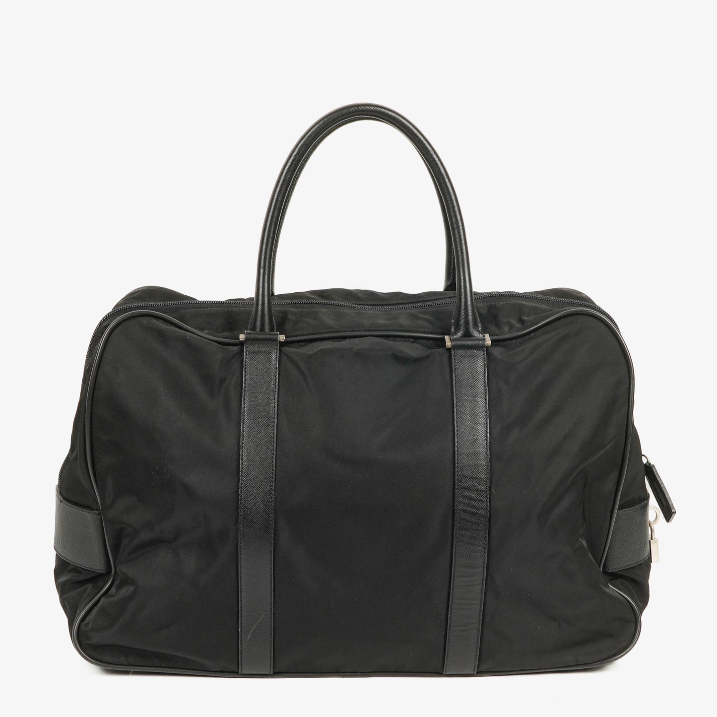 Prada Viaggio Reisetasche aus schwarzem Nylon und Nero Leder