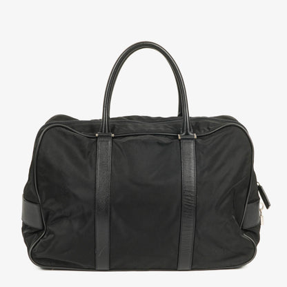 Prada Viaggio Reisetasche aus schwarzem Nylon und Nero Leder