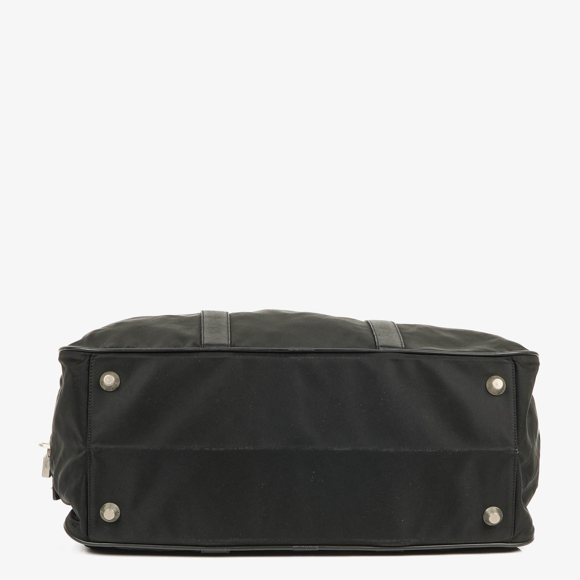 Prada Viaggio Reisetasche aus schwarzem Nylon und Nero Leder