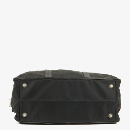 Prada Viaggio Reisetasche aus schwarzem Nylon und Nero Leder
