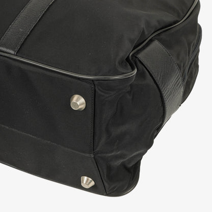 Prada Viaggio Reisetasche aus schwarzem Nylon und Nero Leder