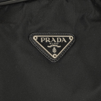 Prada Viaggio Reisetasche aus schwarzem Nylon und Nero Leder