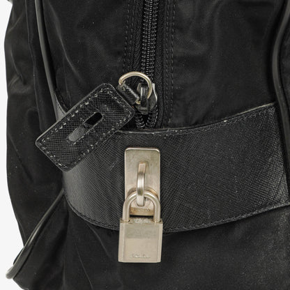 Prada Viaggio Reisetasche aus schwarzem Nylon und Nero Leder