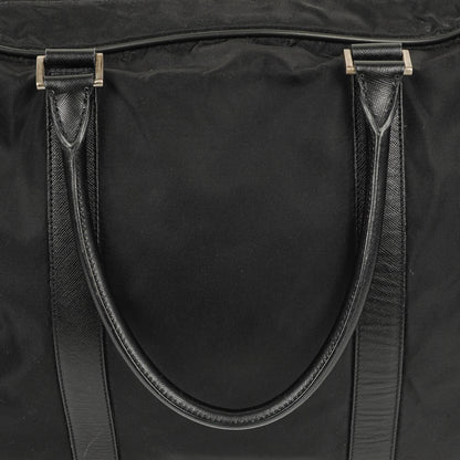 Prada Viaggio Reisetasche aus schwarzem Nylon und Nero Leder