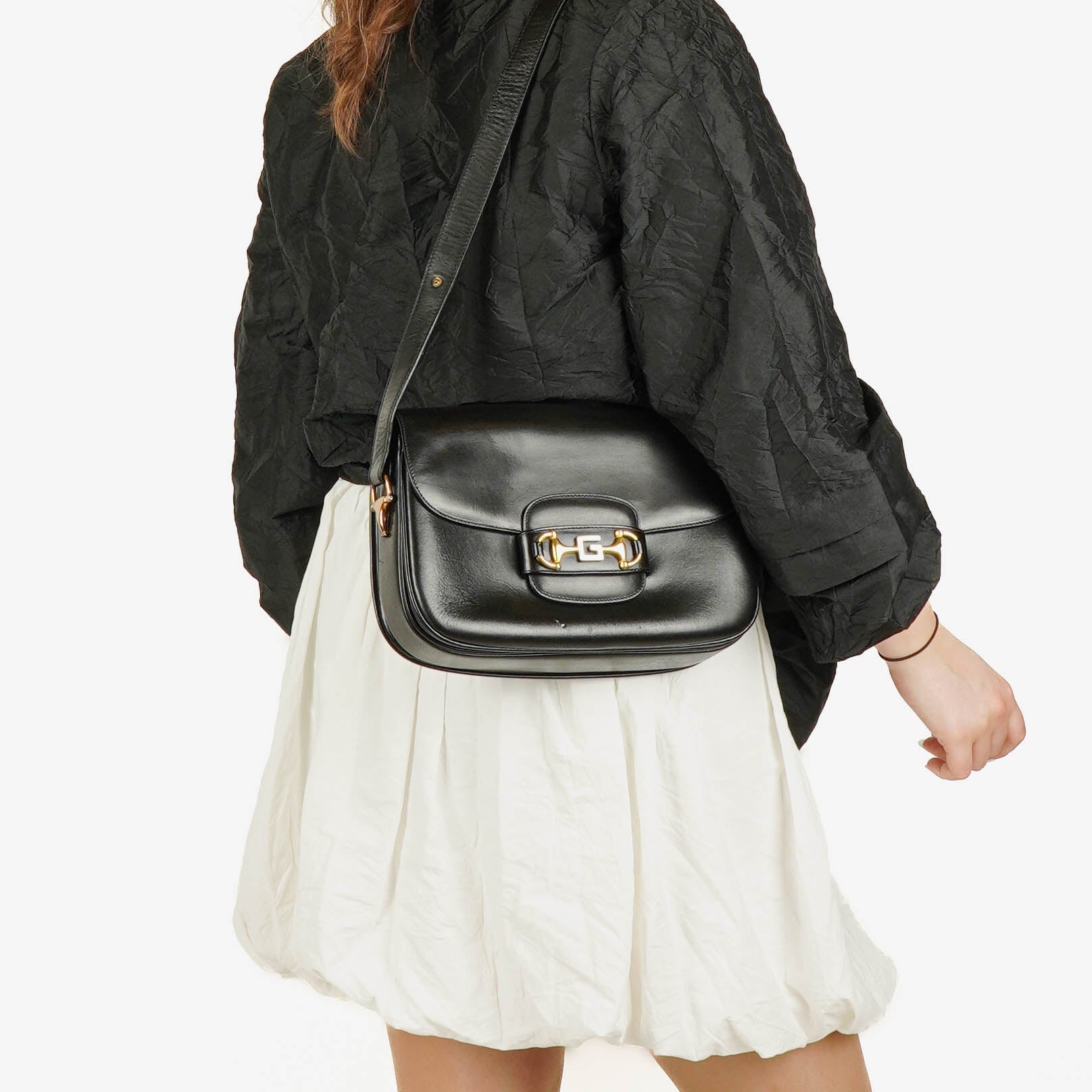 Gucci Horsebit 1955 Schultertasche in Schwarz