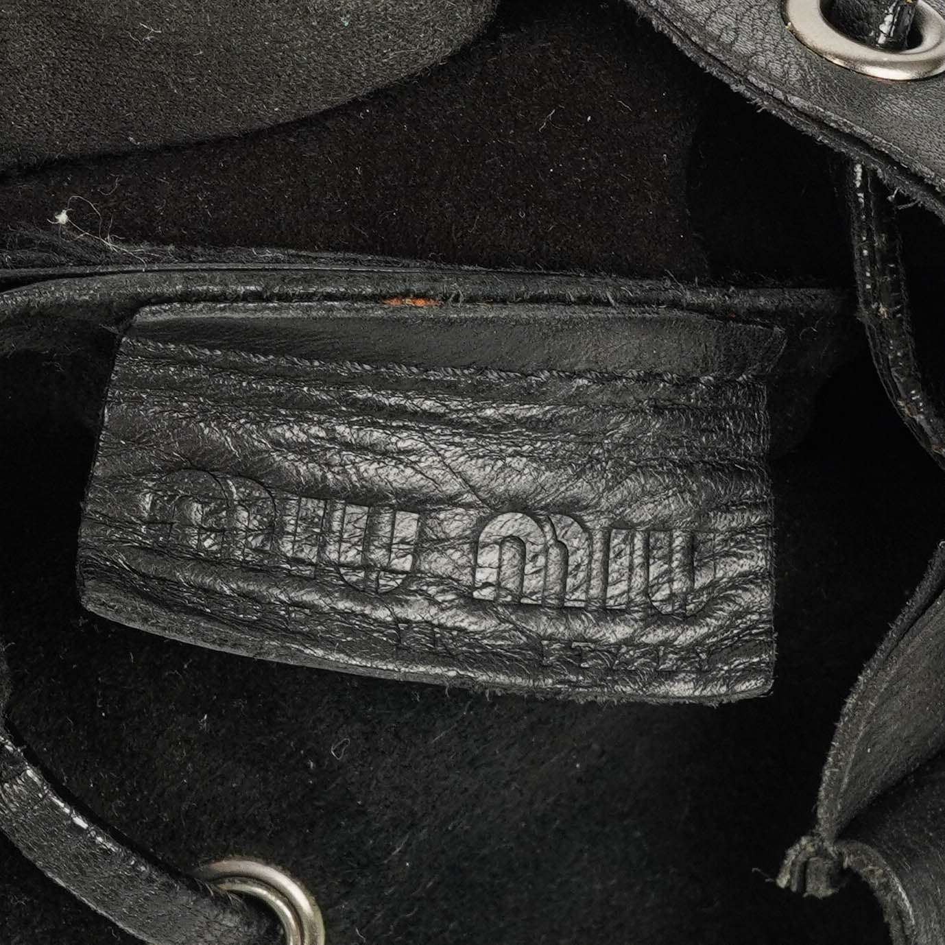 Miu Miu Mini Bucket schwarze Leder Schultertasche