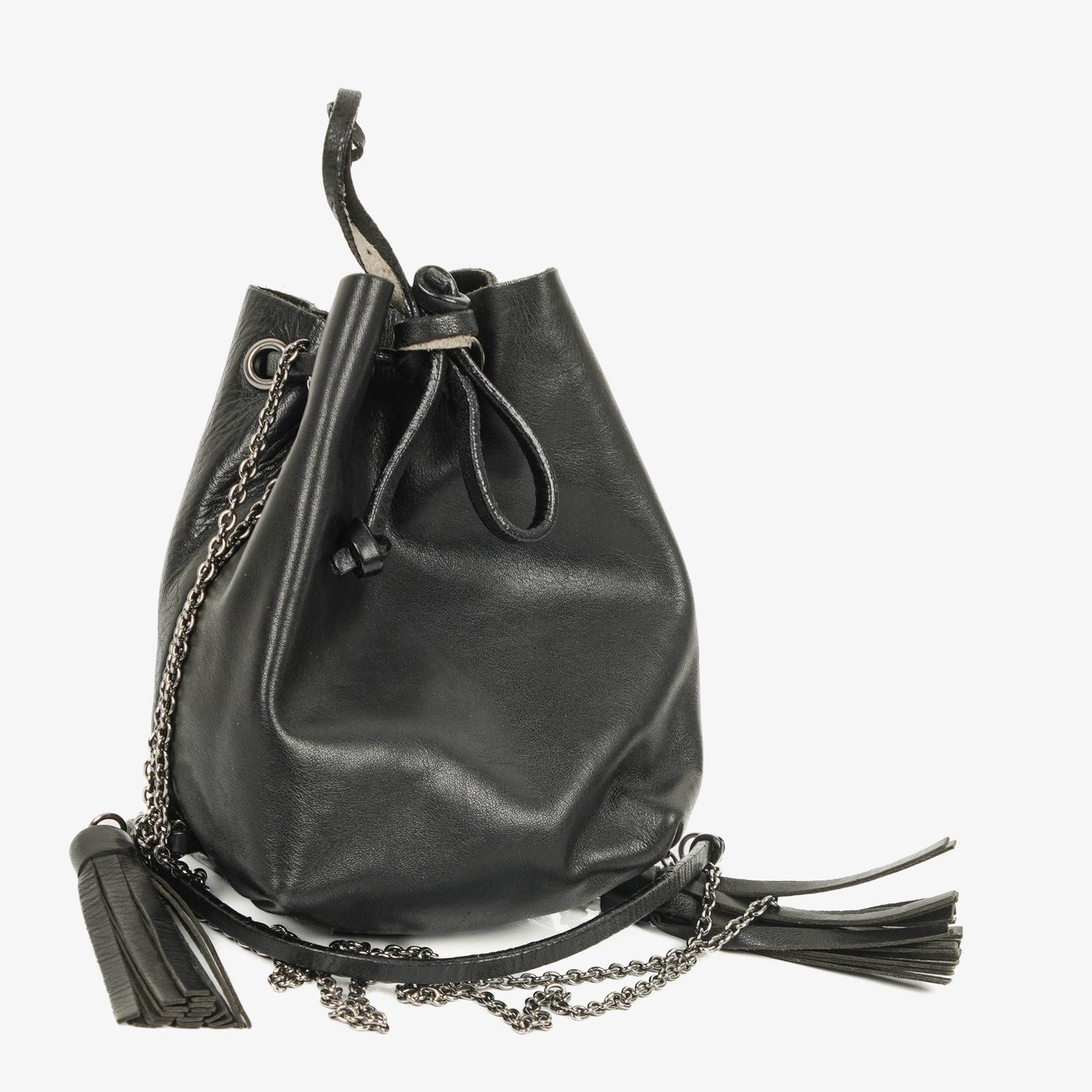 Miu Miu Mini Bucket schwarze Leder Schultertasche