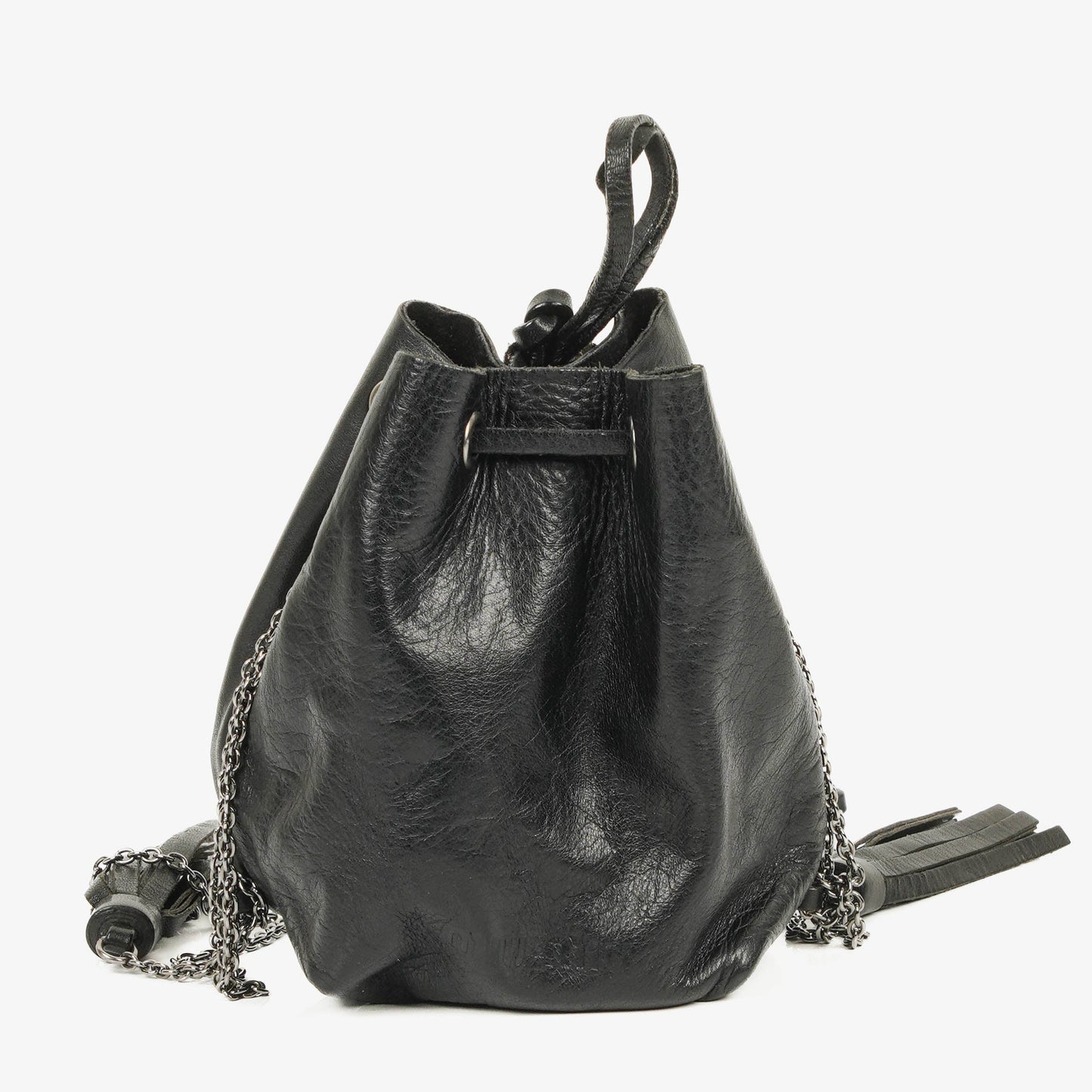 Miu Miu Mini Bucket schwarze Leder Schultertasche