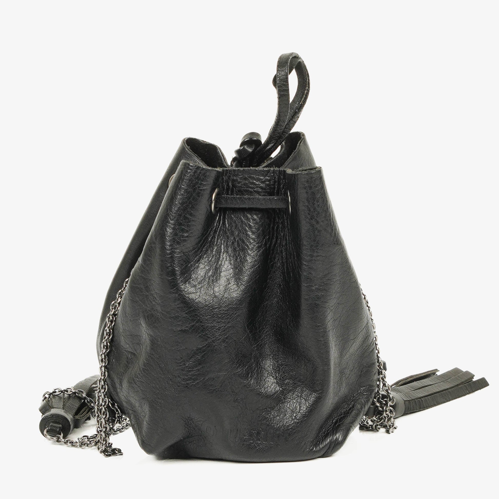 Miu Miu Mini Bucket schwarze Leder Schultertasche