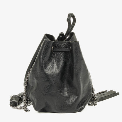 Miu Miu Mini Bucket schwarze Leder Schultertasche