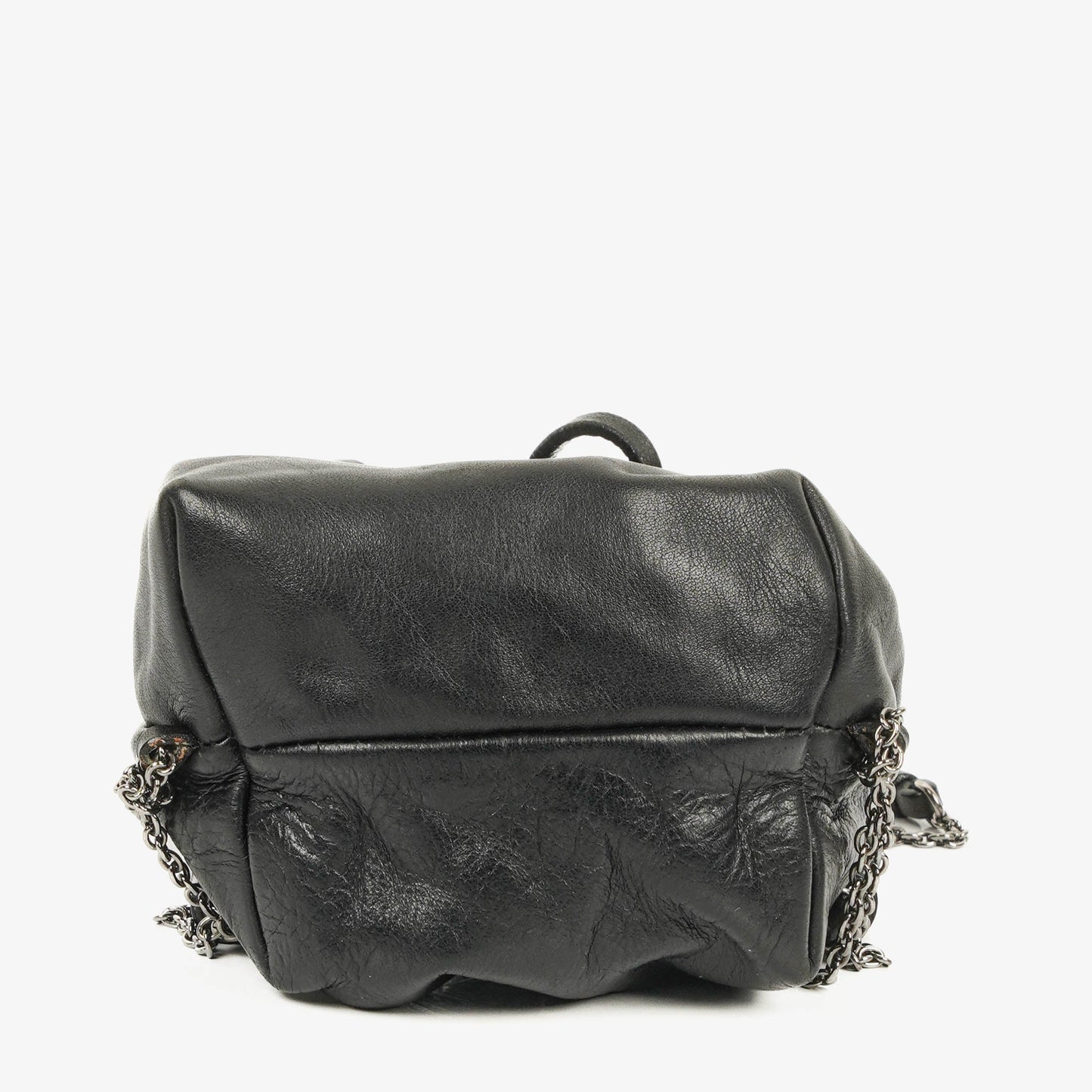 Miu Miu Mini Bucket schwarze Leder Schultertasche