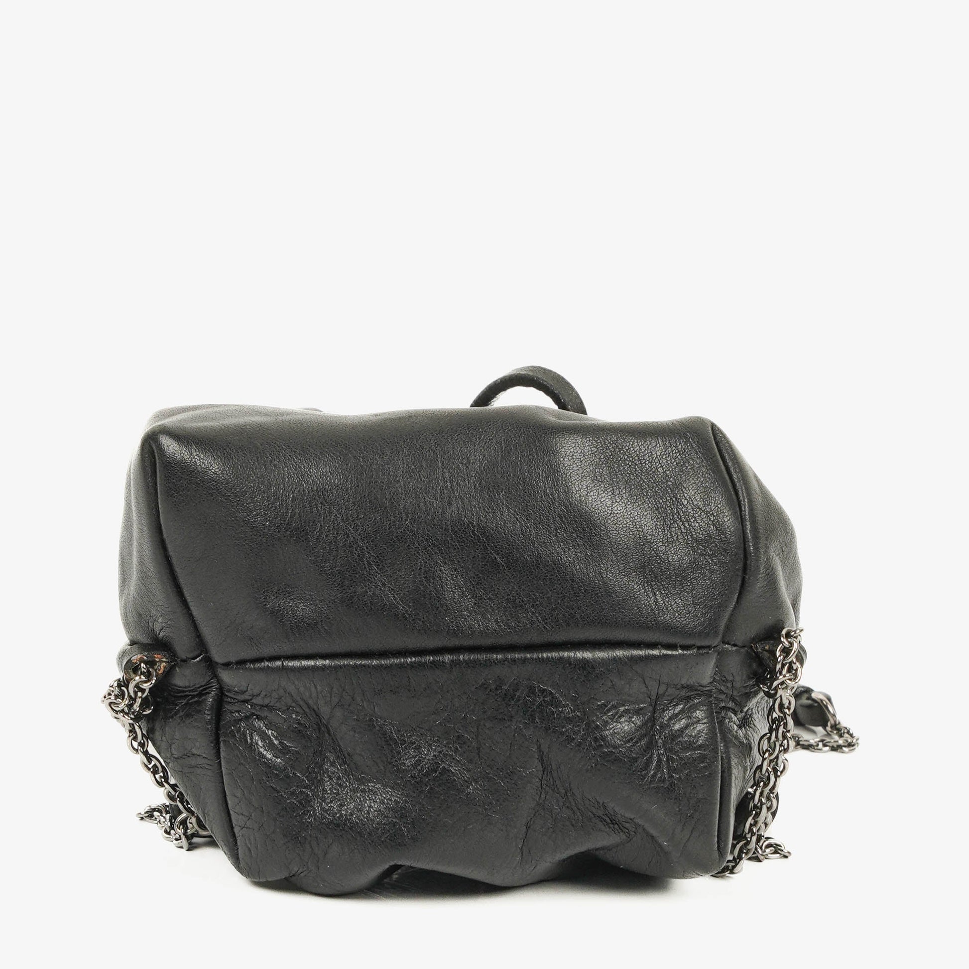 Miu Miu Mini Bucket schwarze Leder Schultertasche