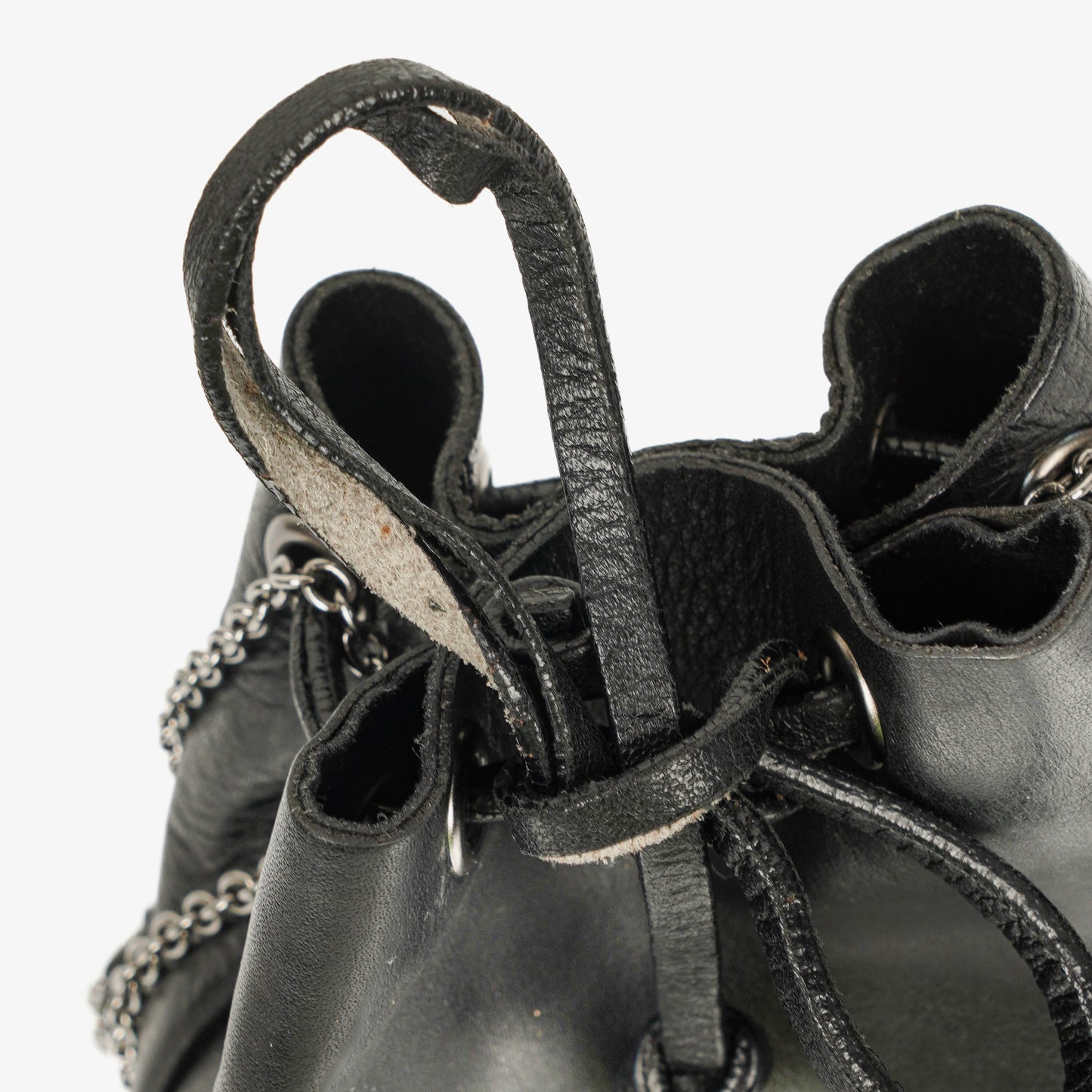 Miu Miu Mini Bucket schwarze Leder Schultertasche