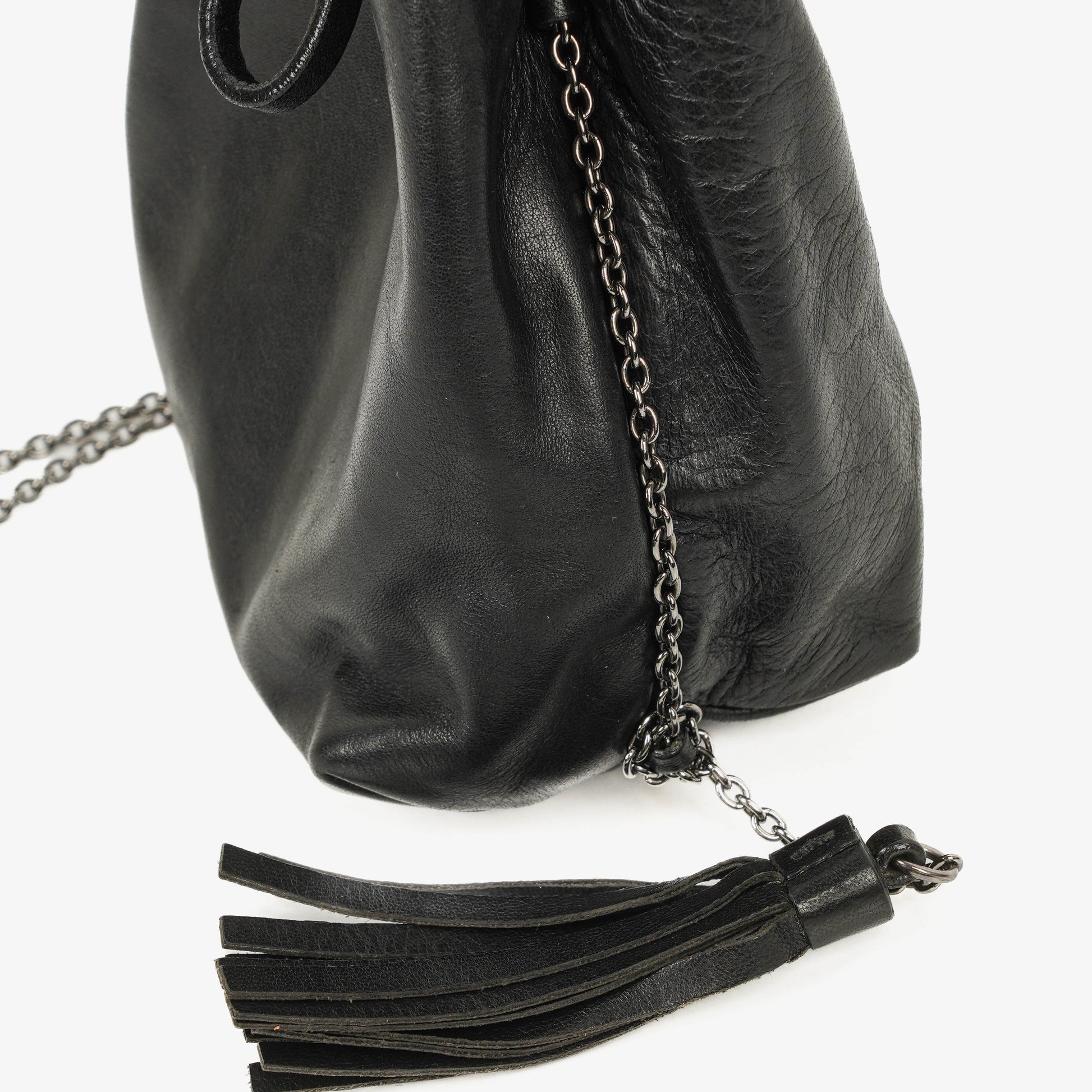 Miu Miu Mini Bucket schwarze Leder Schultertasche