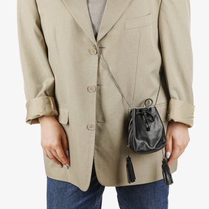 Miu Miu Mini Bucket schwarze Leder Schultertasche