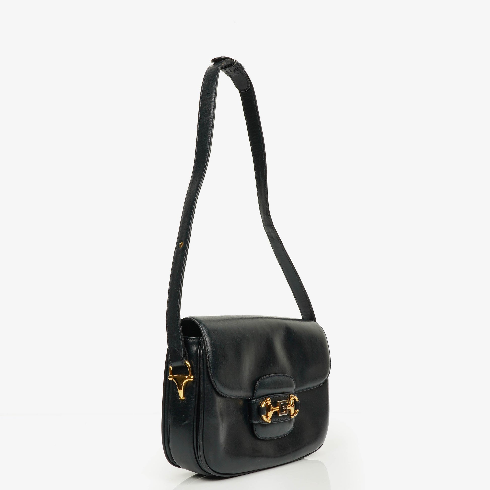 Gucci Horsebit 1955 Schultertasche in Navy