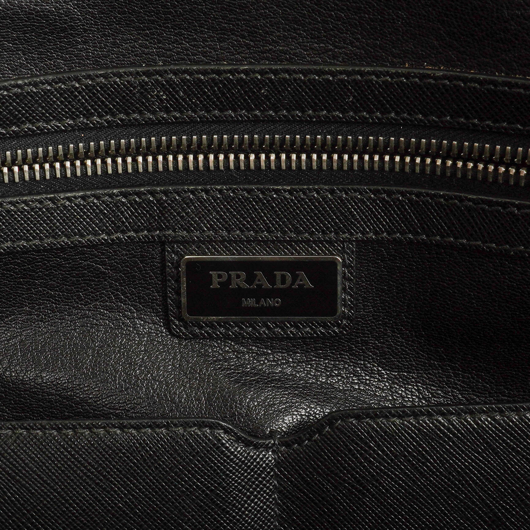 Prada Saffiano Aktentasche aus schwarzem Leder
