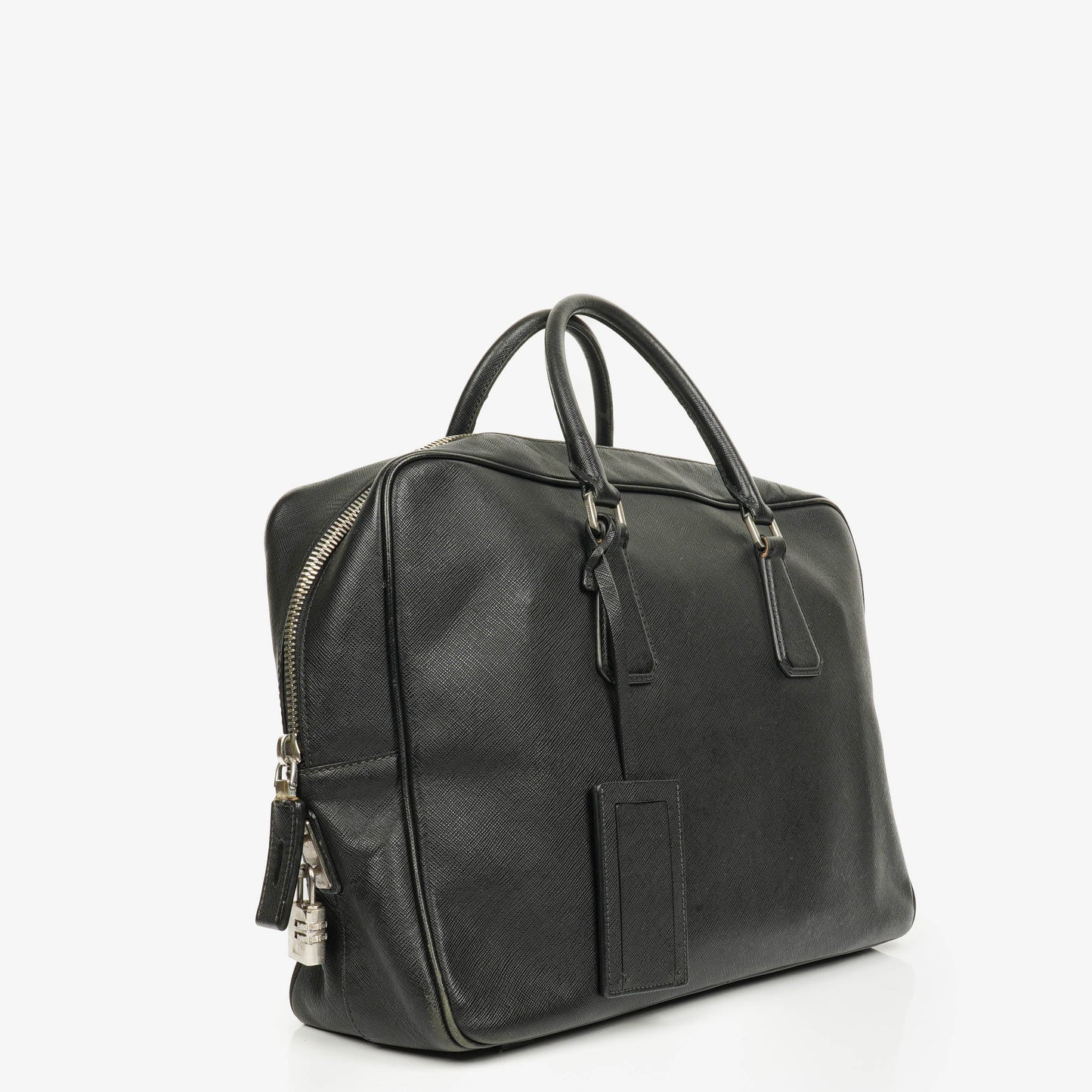 Prada Saffiano Aktentasche aus schwarzem Leder