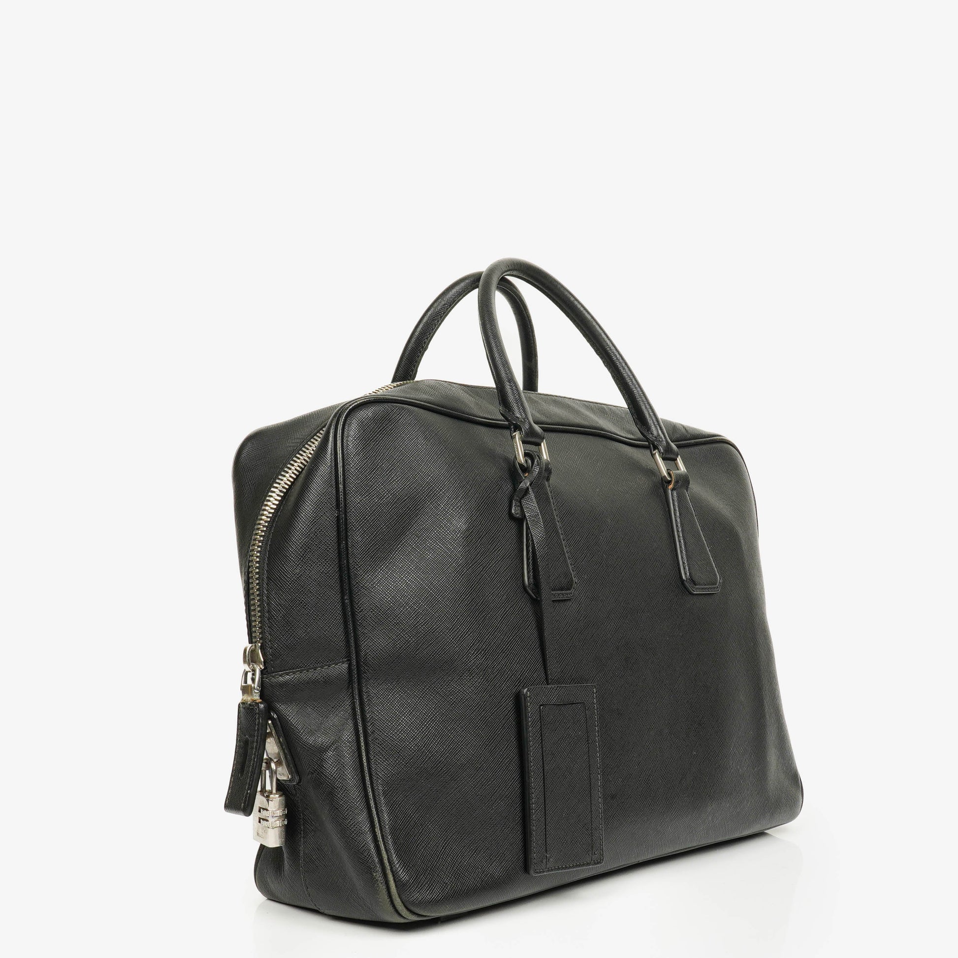 Prada Saffiano Aktentasche aus schwarzem Leder