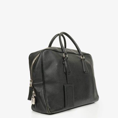 Prada Saffiano Aktentasche aus schwarzem Leder