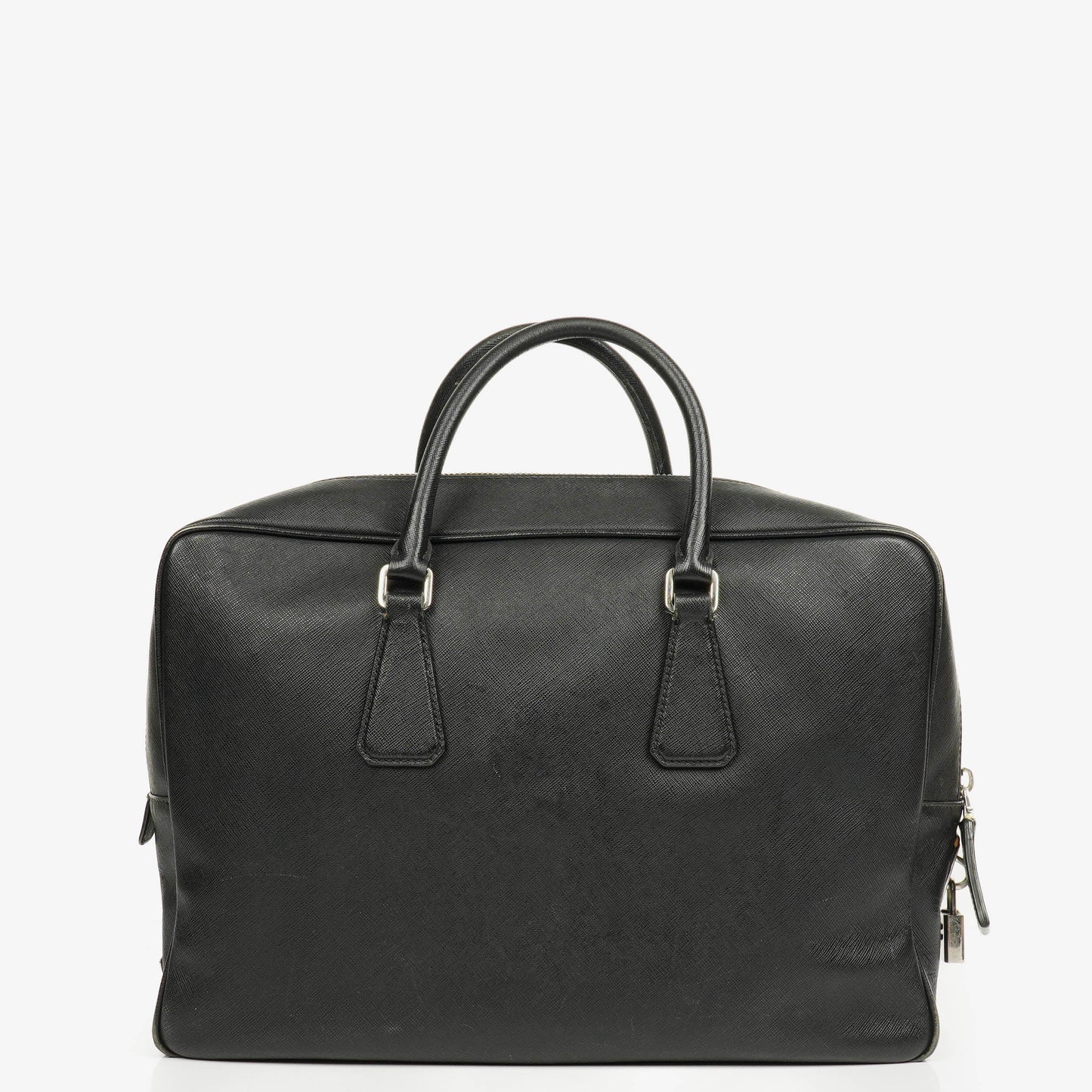 Prada Saffiano Aktentasche aus schwarzem Leder