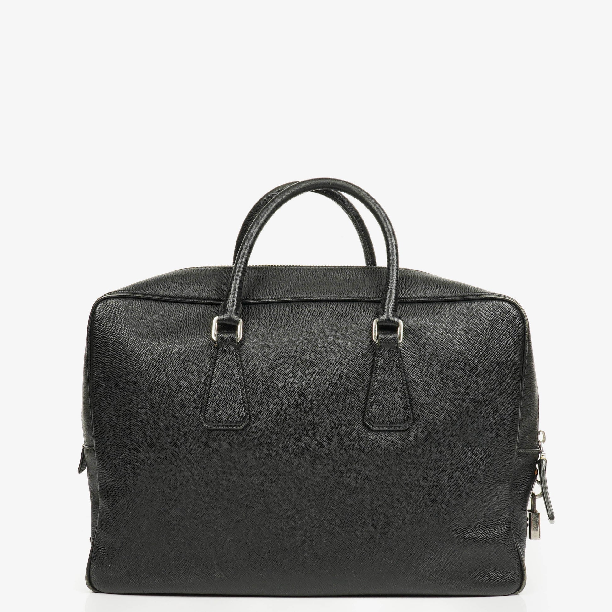 Prada Saffiano Aktentasche aus schwarzem Leder